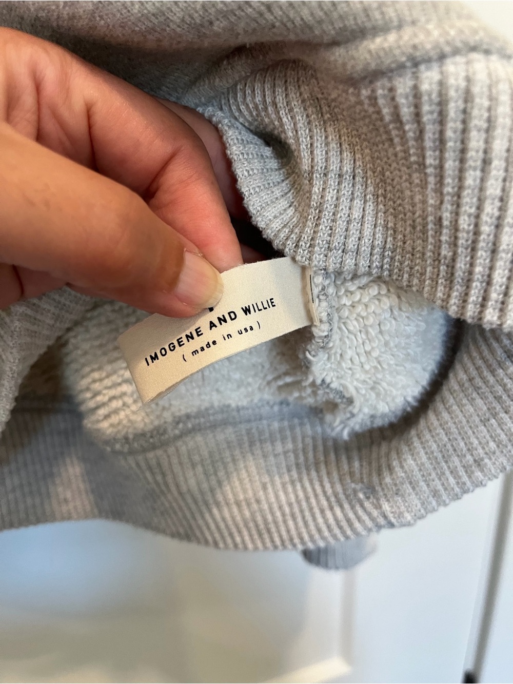IMOGENE AND WILLIE crew neck cotton gray minimalist preppy sweatshirt size M - Picture 5 of 10